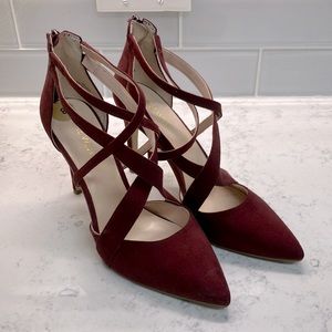 Beautiful Deep Red Burgundy Strappy Heels Nine West 8